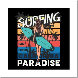 Surfing Paradise California Posters and Art